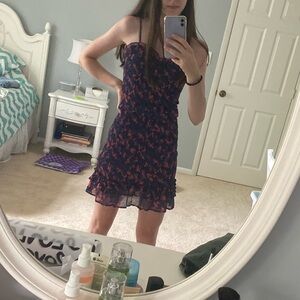 Aqua floral mini sundress